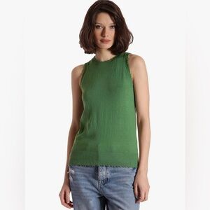 MinnieRose Cotton/Cashmere blend green top size M